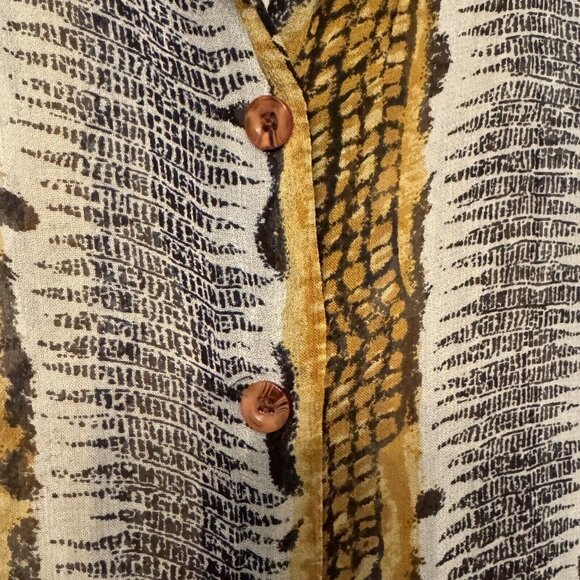 Vintage Lew Magram Collection Sheer Button Shirt Dress Size 16 Retro Bohemian - Picture 6 of 11